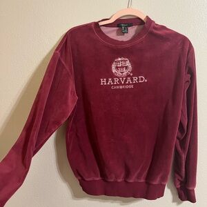 Burgundy Harvard Velvet Long sleeve Sweater
